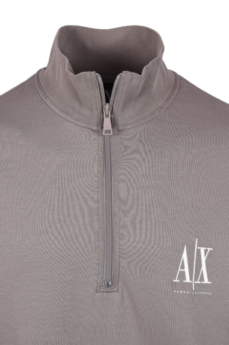 Armani Exchange Half Zip Sweatshirt Driftwood - Image 3