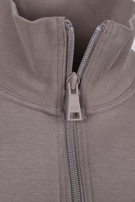 Armani Exchange Half Zip Sweatshirt Driftwood - Image 4