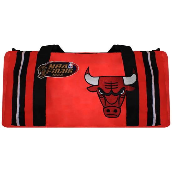 Mitchell & Ness NBA Chicago Bulls Satin Red Duffle Bag - Image 1