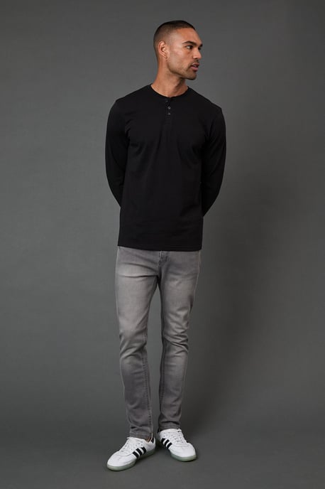 Grey Stretch Skinny Fit Jeans - Image 2