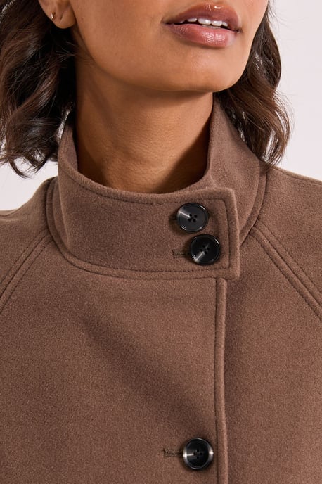 Classic Midi Funnel Neck Coat - Image 6
