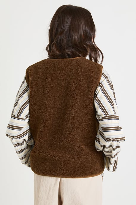 Teddy Tie Detail Gillet - Image 2