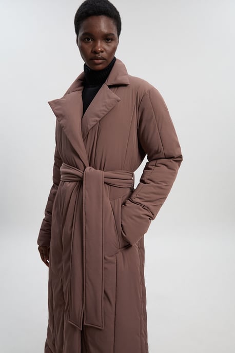 Clean Padded Belted Midi Coat - Image 2