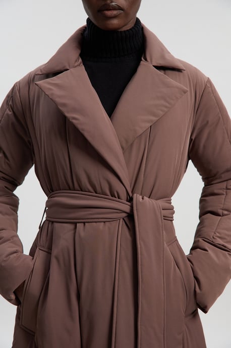 Clean Padded Belted Midi Coat - Image 3