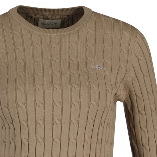 Gant Stretch Cotton Cable C-Neck Knitted Jumper - Image 2