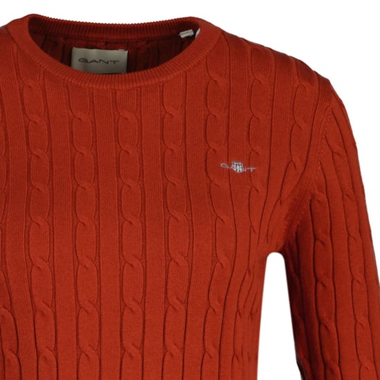 Gant Stretch Cotton Cable C-Neck Knitted Jumper - Image 2