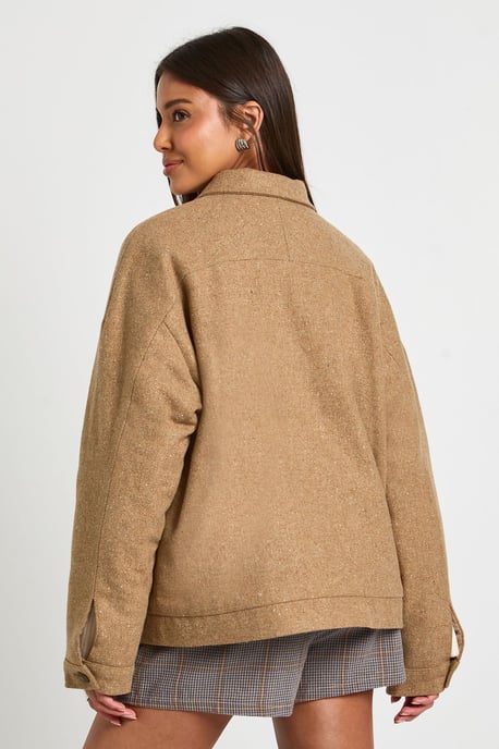 Wool Blend Zip Front Jacket - Image 3