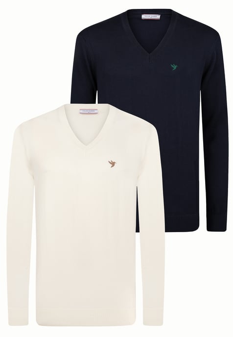 Pullover V-Neck Sweater Pack Of 2 - Image 1