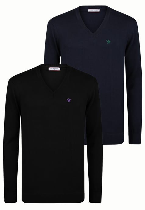 Pullover V-Neck Sweater Pack Of 2 - Image 1
