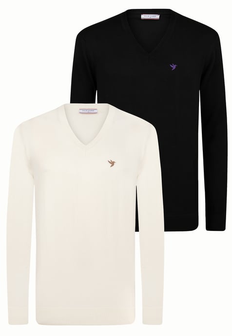 Pullover V-Neck Sweater Pack Of 2 - Image 1