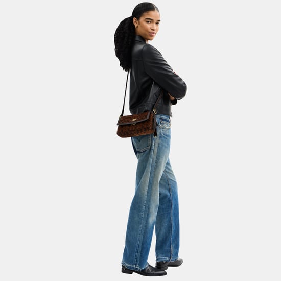 Etta Small Flap Shoulder Bag in Signature Chenille - Image 4