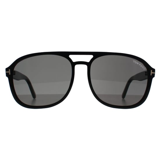 Tom Ford Aviator Mens Shiny Black Dark Grey Rosco FT1022 - Image 1