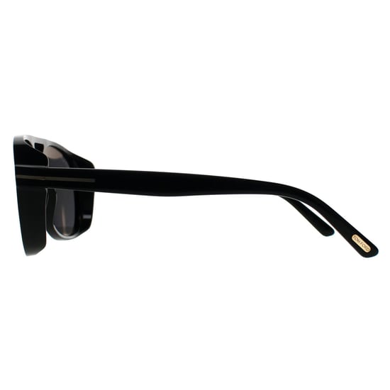 Tom Ford Aviator Mens Shiny Black Dark Grey Rosco FT1022 - Image 2