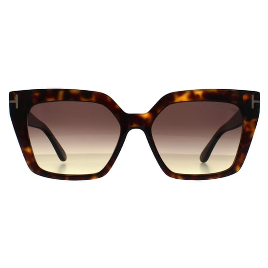 Tom Ford Cat Eye Womens Shiny Dark Havana Brown Gradient Winona FT1030 - Image 1