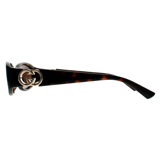 Gucci Oval Womens Shiny Dark Havana Dark Brown GG1660S - Image 2
