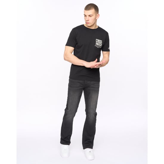 Men's Crosshatch Winsbury Bootcut Jeans in Black - Image 3
