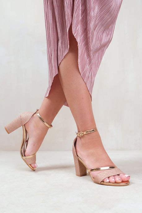 Wheres That From Womens 'Perla' Wide Fit Mid High Block Heel Sandals With Ankle Strap - Image 3