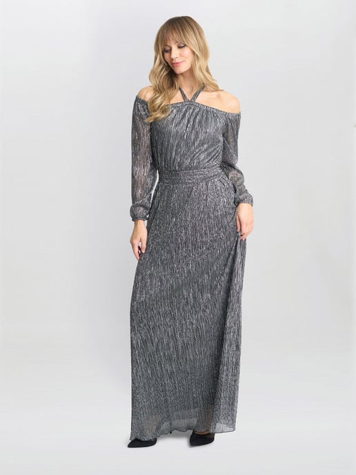 Sylvia Metallic Off The Shoulder Dress - Image 1