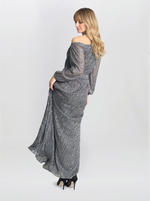 Sylvia Metallic Off The Shoulder Dress - Image 2