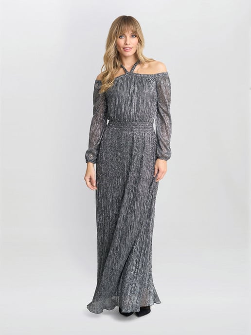 Sylvia Metallic Off The Shoulder Dress - Image 3