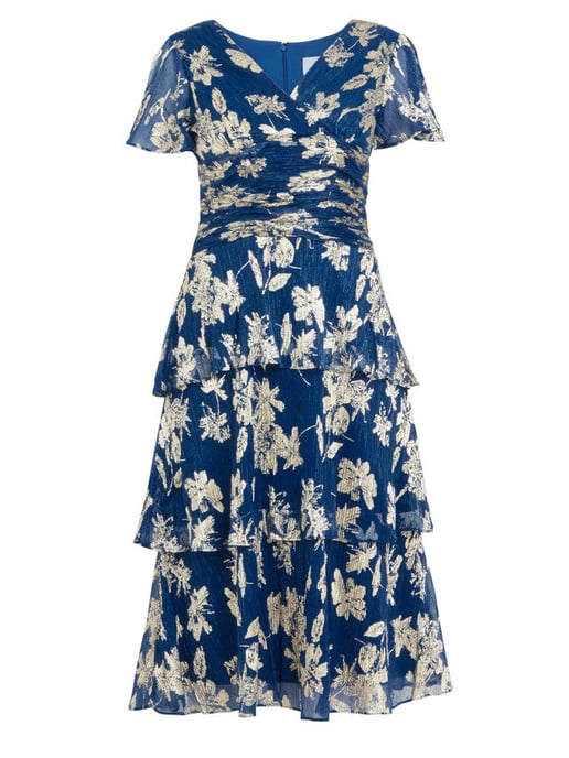 Simone Foil Printed Tiered Dress - Image 4