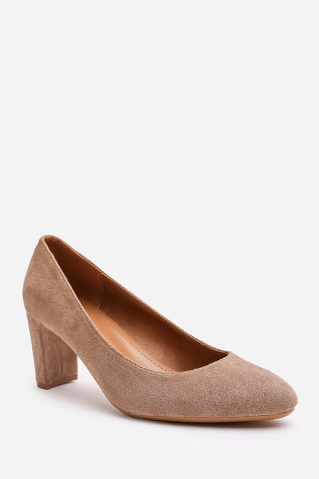 Wheres That From Womens 'Nolan' Suede Mid Block Heel Court Shoe With Rounded Toe - Image 3