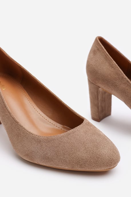 Wheres That From Womens 'Nolan' Suede Mid Block Heel Court Shoe With Rounded Toe - Image 5