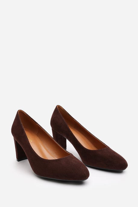Wheres That From Womens 'Nolan' Suede Mid Block Heel Court Shoe With Rounded Toe - Image 3