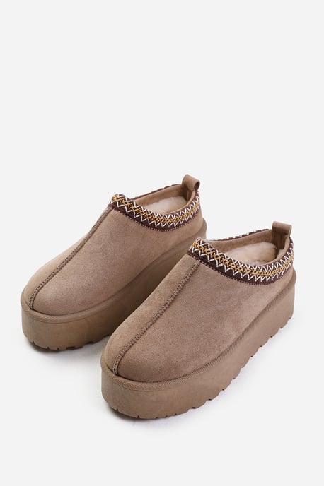 Wheres That From Womens 'Meilani' Cosy Faux-Suede Fur Lining Platform Low Ankle Boot - Image 3