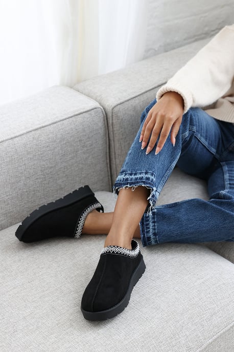 Wheres That From Womens 'Reina' Cosy Faux-Suede Fur Lining Slipper - Image 3