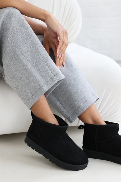 Wheres That From Womens 'Taliah' Mini Faux-Suede Fur Lined Ankle Slipper Boots - Image 3
