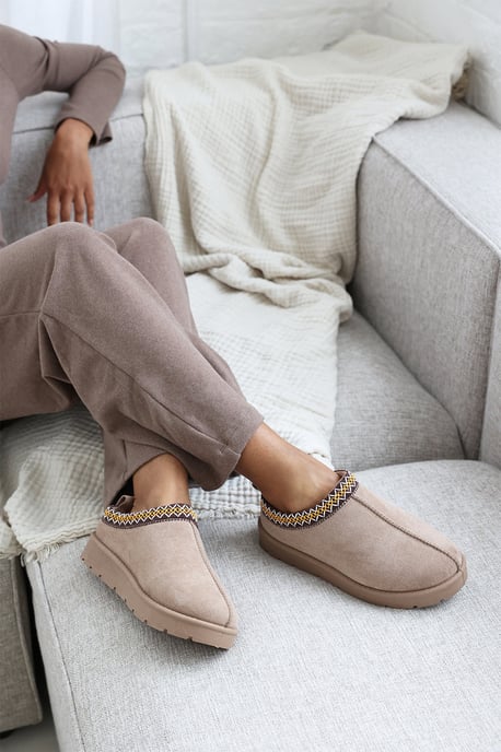 Wheres That From Womens 'Reina' Cosy Faux-Suede Fur Lining Slipper - Image 3