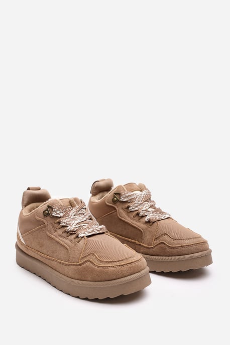 Wheres That From Womens 'Xavia' Suede Low Top Trainer Slipper With Faux Fur Lining - Image 4
