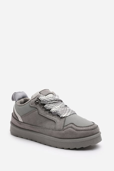 Wheres That From Womens 'Xavia' Suede Low Top Trainer Slipper With Faux Fur Lining - Image 3
