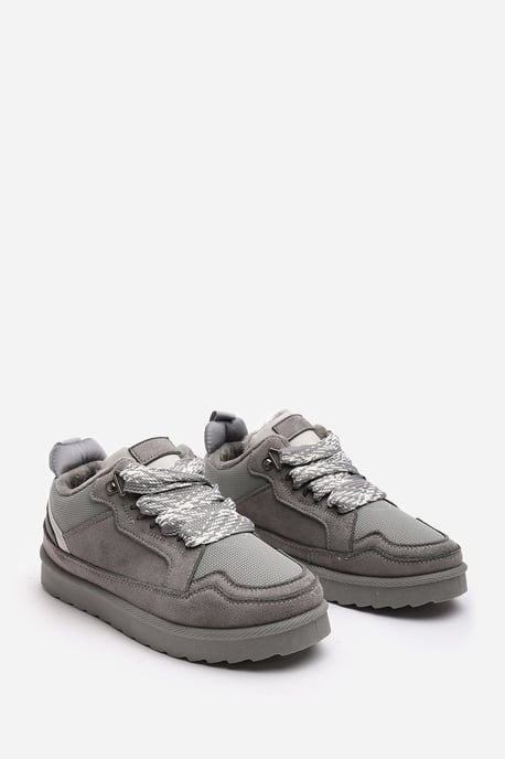 Wheres That From Womens 'Xavia' Suede Low Top Trainer Slipper With Faux Fur Lining - Image 4