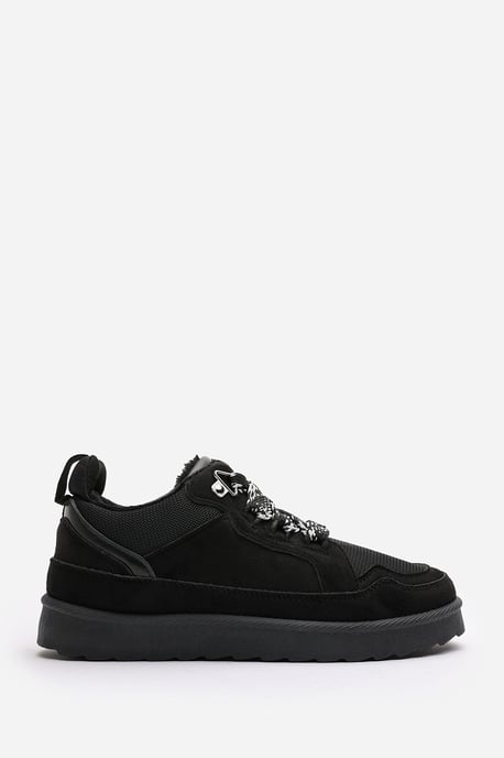 Wheres That From Womens 'Xavia' Suede Low Top Trainer Slipper With Faux Fur Lining - Image 2