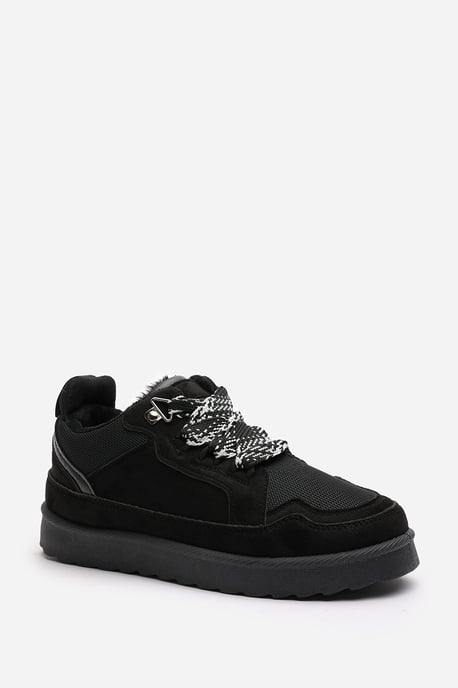 Wheres That From Womens 'Xavia' Suede Low Top Trainer Slipper With Faux Fur Lining - Image 3