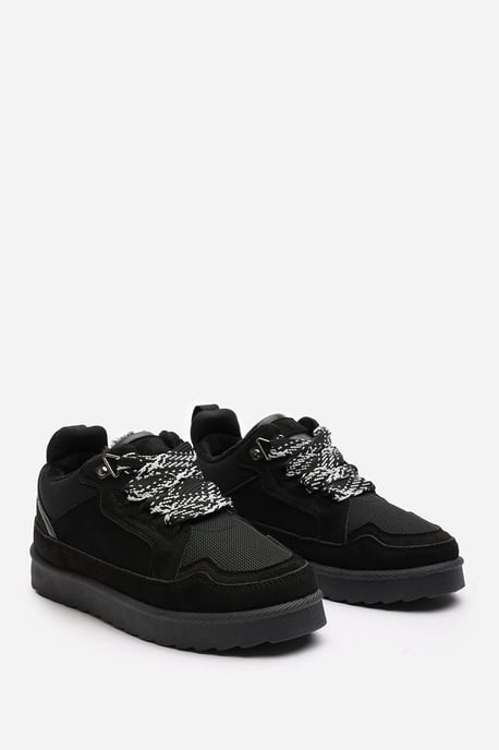 Wheres That From Womens 'Xavia' Suede Low Top Trainer Slipper With Faux Fur Lining - Image 4
