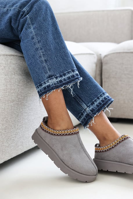 Wheres That From Womens 'Reina' Cosy Faux-Suede Fur Lining Slipper - Image 1
