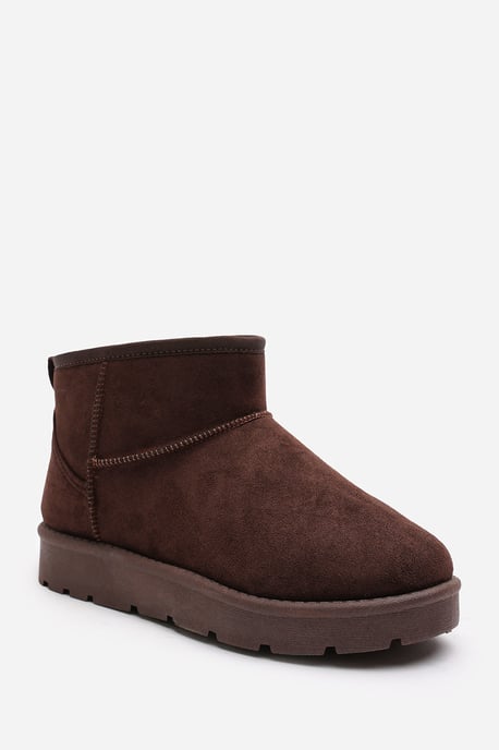 Wheres That From Womens 'Taliah' Mini Faux-Suede Fur Lined Ankle Slipper Boots - Image 3