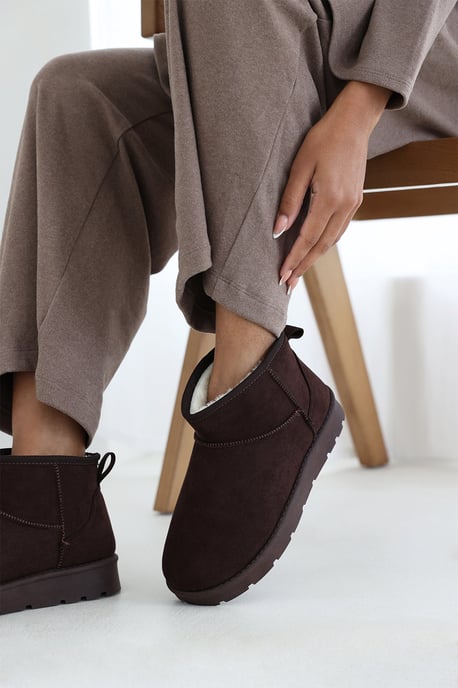 Wheres That From Womens 'Taliah' Mini Faux-Suede Fur Lined Ankle Slipper Boots - Image 6