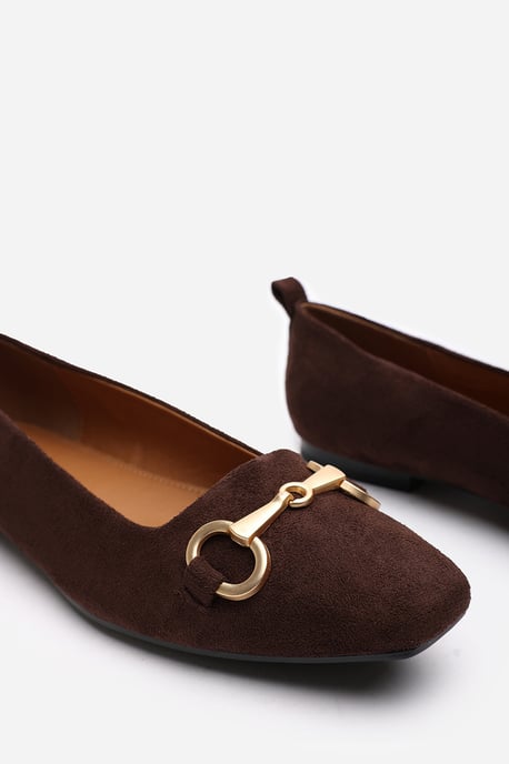 Wheres That From Womens 'Lauren' Wide Fit Suede Ballet Flats With Front Buckle Detail - Image 5