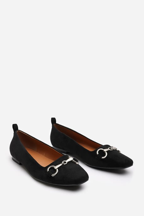Wheres That From Womens 'Lauren' Wide Fit Suede Ballet Flats With Front Buckle Detail - Image 4