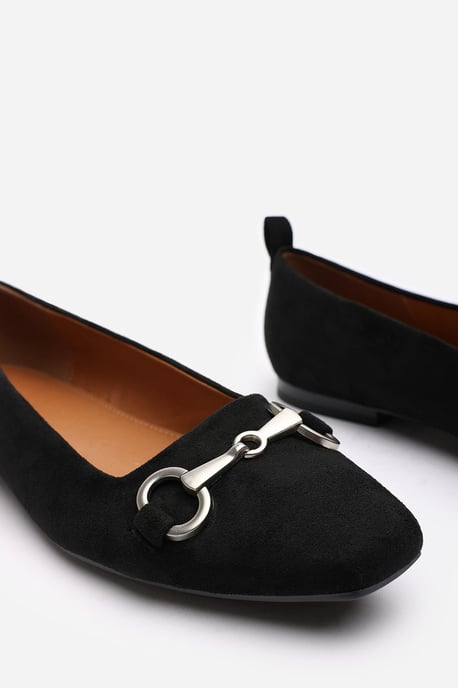 Wheres That From Womens 'Lauren' Wide Fit Suede Ballet Flats With Front Buckle Detail - Image 5