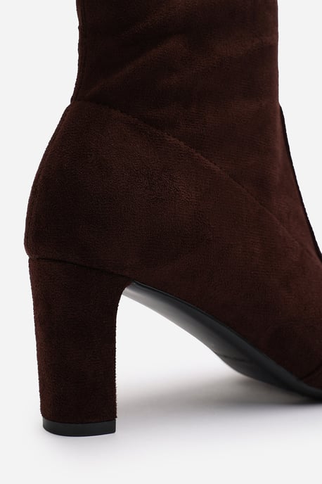 Wheres That From Womens 'Sonya' Dark Suede Block Heel Over The Knee Boots - Image 6