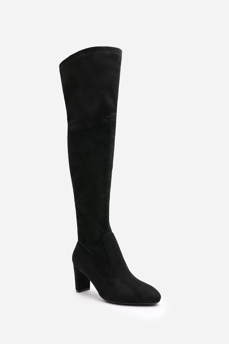 Wheres That From Womens 'Sonya' Suede Block Heel Over The Knee Boots - Image 3