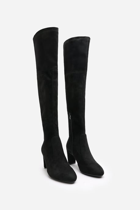 Wheres That From Womens 'Sonya' Suede Block Heel Over The Knee Boots - Image 4