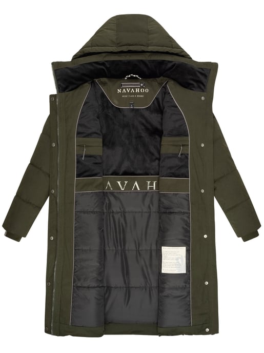 Navahoo Wintertanz dam vinterjacka lång quiltad med avtagbar huva - Image 4