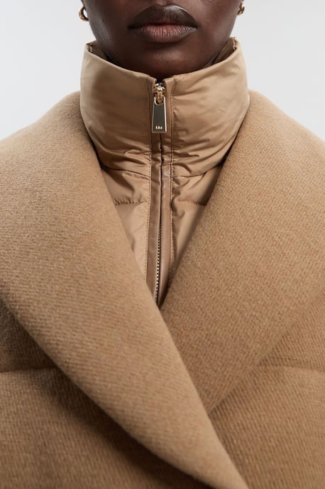 Wool Hybrid Padded Puffer Midi Coat - Image 4