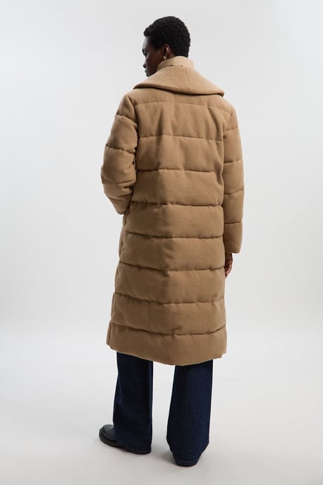 Wool Hybrid Padded Puffer Midi Coat - Image 5